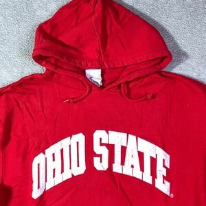 Ohio‎ State Buckeyes Red Hoodie Sweatshirt Men's Large Pullover NCAA College